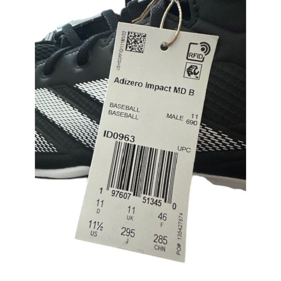 Adidas Adizero Impact MD Molded Baseball Cleats Shoes ID0963 Men's Size 11.5 NWT - Picture 4 of 13